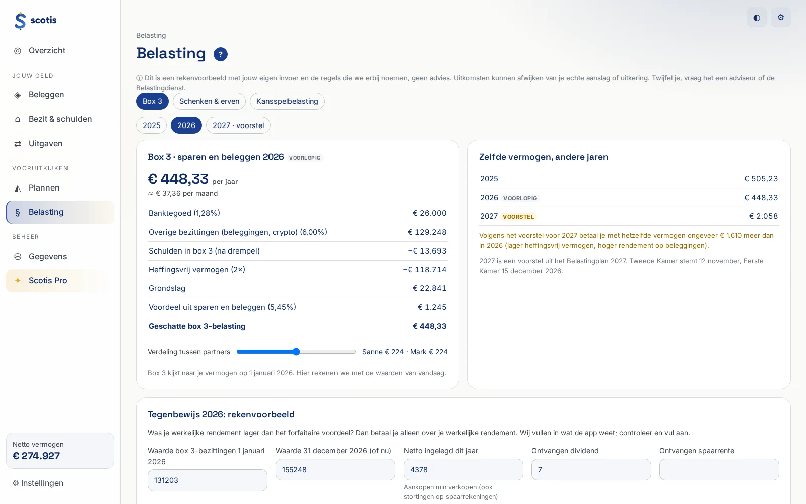 Scotis Belasting: Box 3, met de regels van 2026.